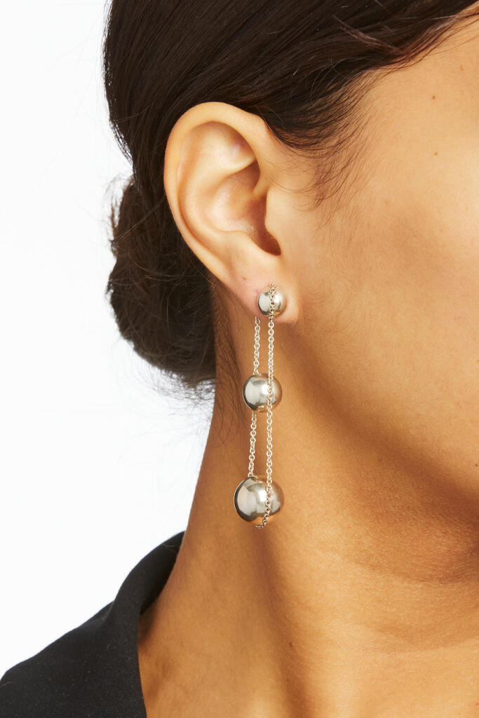 TIFFANY & CO.: A PAIR OF STERLING SILVER 'HARDWEAR' TRIPLE DROP EARRINGS, ITALY
