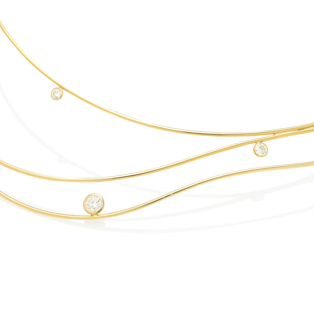 ELSA PERETTI FOR TIFFANY AND CO.: AN 18K GOLD AND DIAMOND 'WAVE' NECKLACE