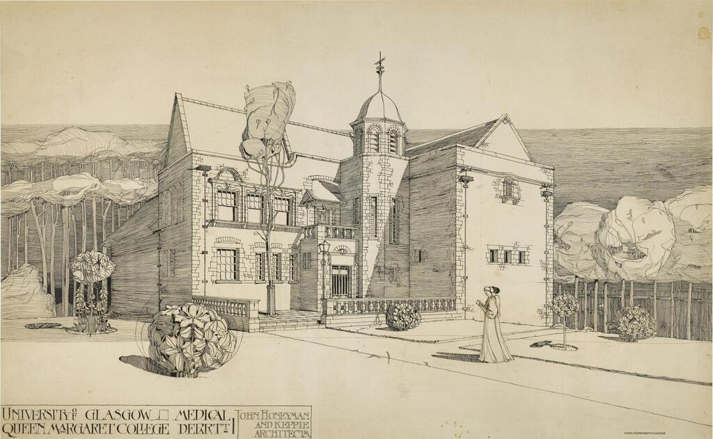 Perspective Drawing of the Anatomical School, Queen Margaret College, University of Glasgow