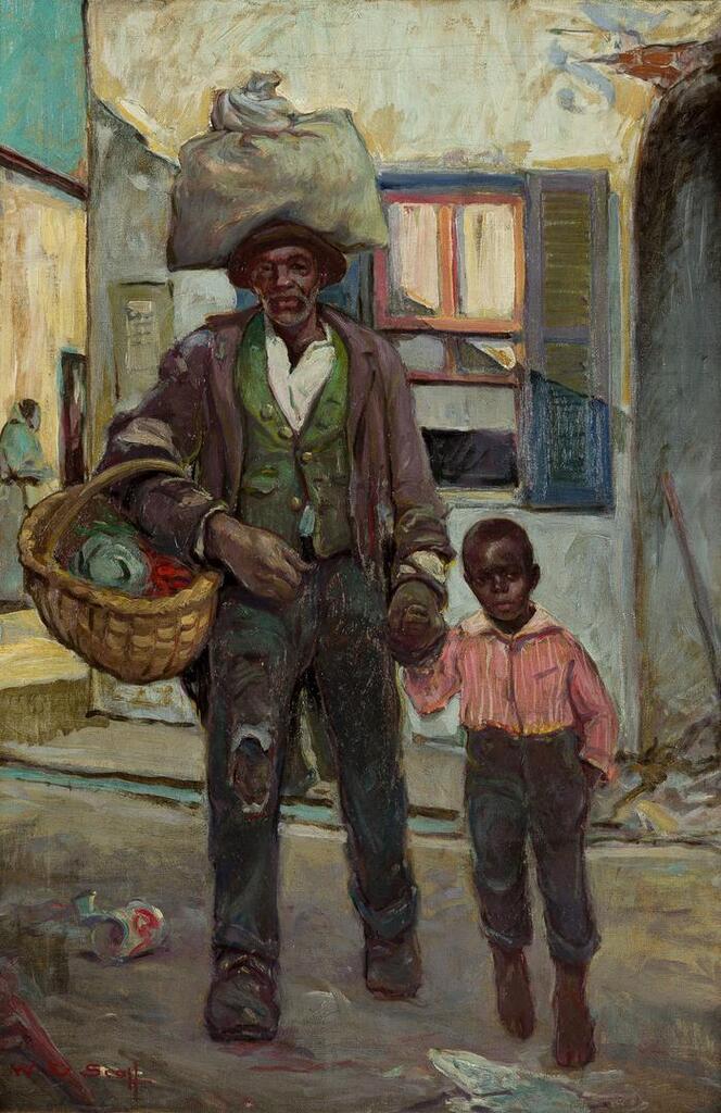 Untitled (Man with Child Holding Basket)