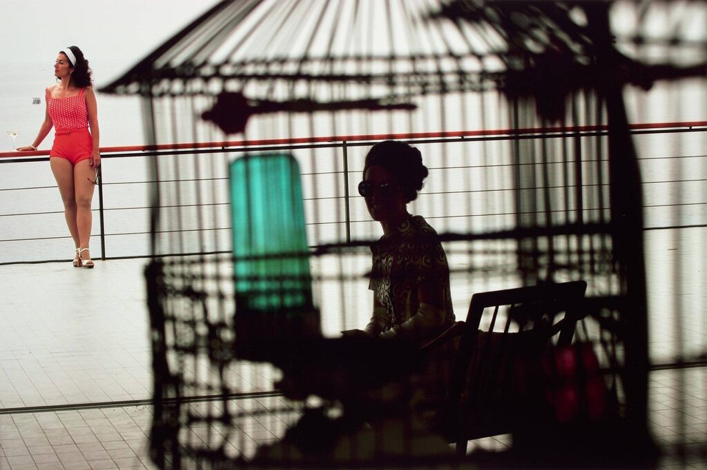 Themis in the Birdcage (film still from Rape of the Sabine Women)