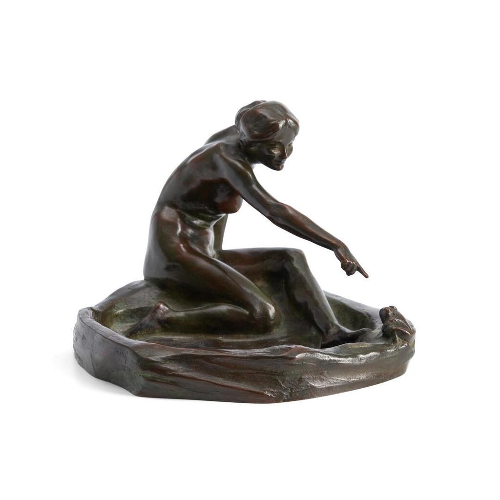 Girl with a Frog (Frog Ashtray)