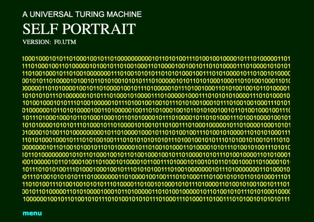 A Universal Turing Machine Self Portrait F0.UTM