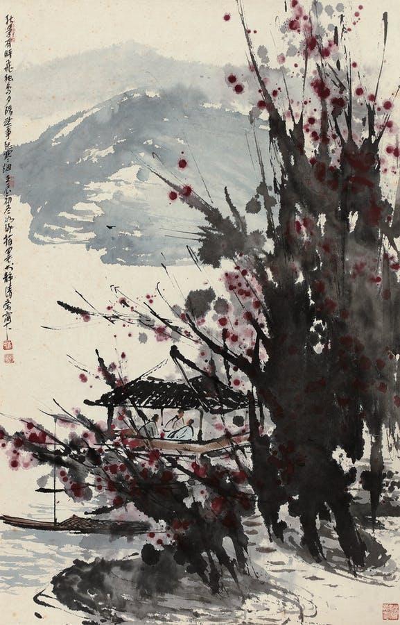Cui Ruzhuo, A Lonely Bird in the Autumn Scene