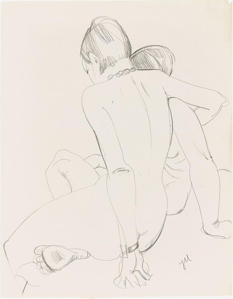 ”Zwei Mädchen, umschlungen am Bettrand II (Am Morgen)”.