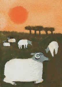 Sheep at sunset