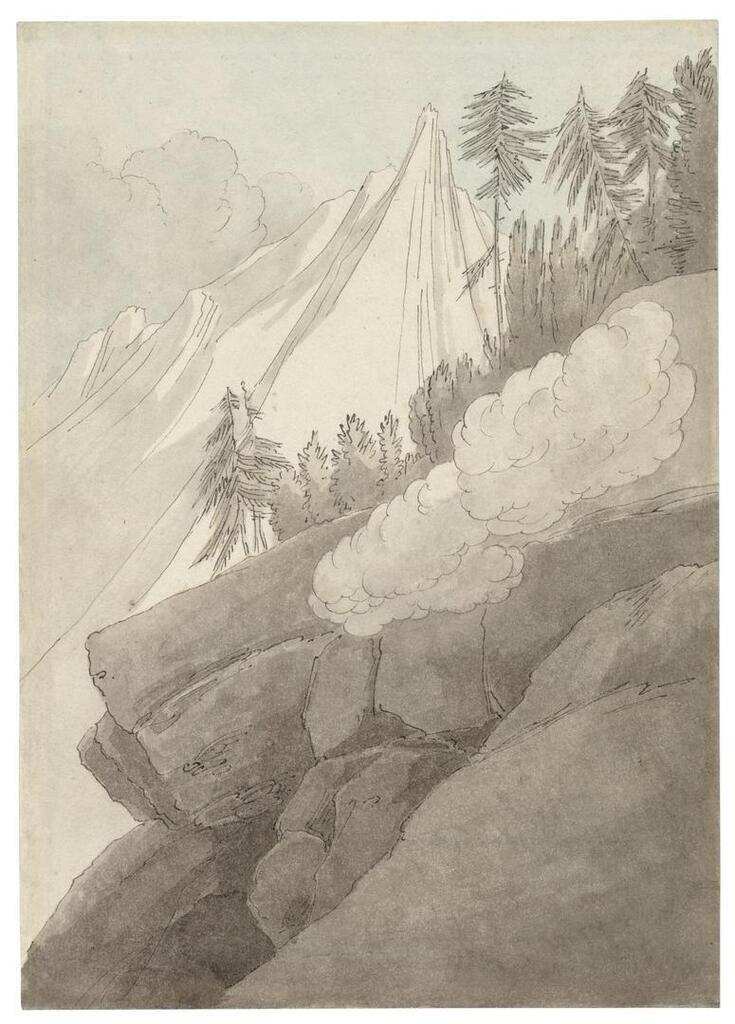 View of Aiguilles du Dru, near Chamonix, France