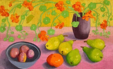 Still Life Nasturtiums and Pears