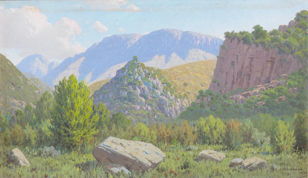 'Kloof en Berg (Vette River Valley), Riversdale'; 'In the Gorge of Garcia's Pass, Riversdale'
