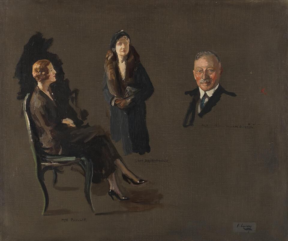 Portrait Studies for 'HRH The Prince of Wales receiving from the Lord Mayor, Letters Patent under the Mayoralty Seal granting Livery to the Honourable Company of Master Mariners'