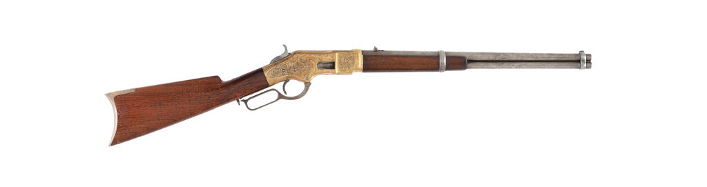 An unusually engraved .44 (R.F.) 'Model 1866' lever-action saddle-ring carbine by Winchester, no. 44286 (circa 1870)