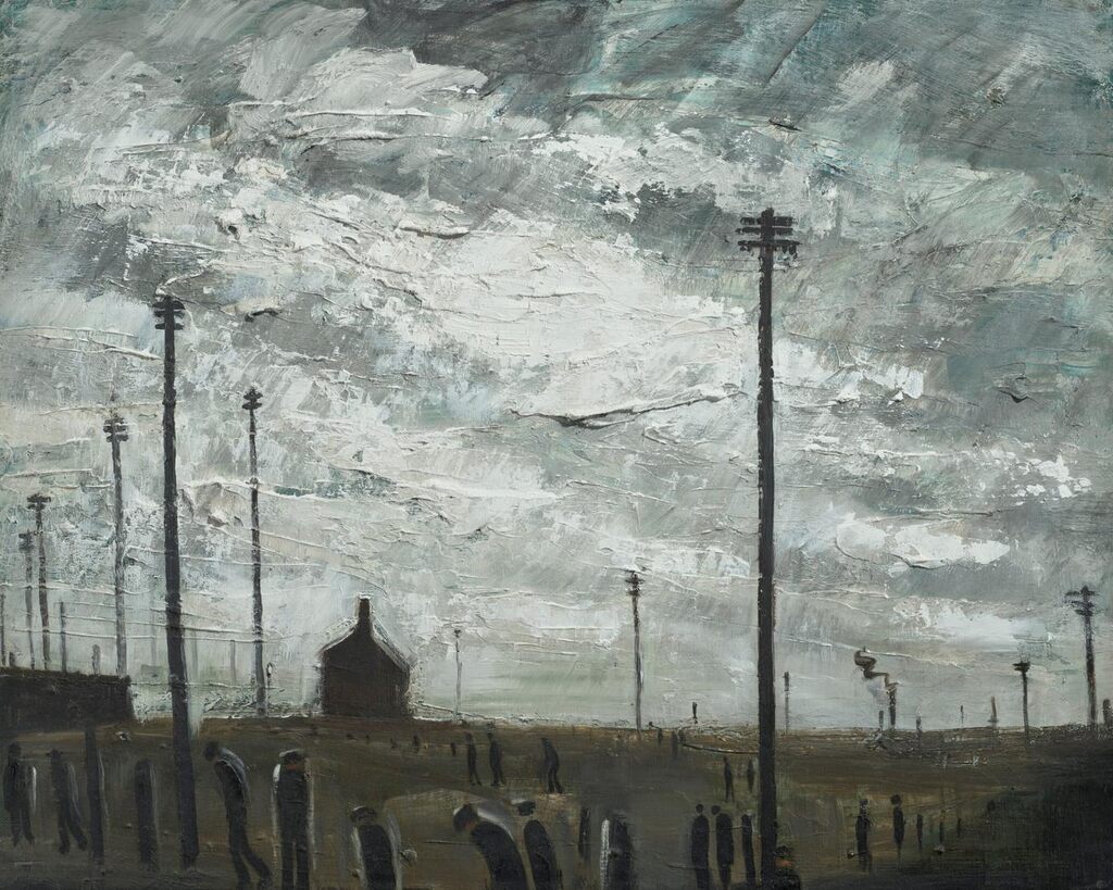 Industrial Landscape with Telegraph Poles