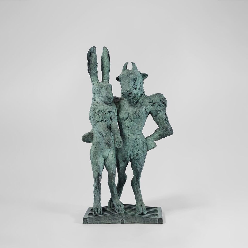 Minotaur and Hare on a Grate
