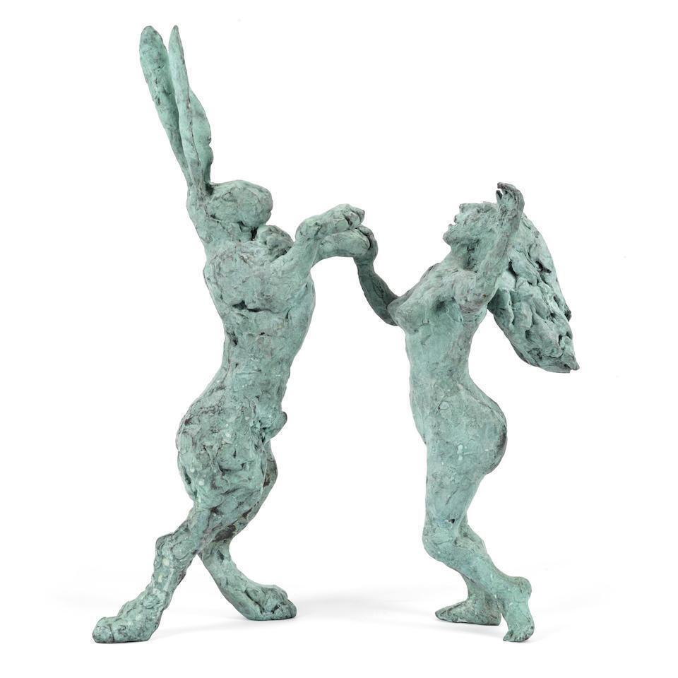 'Pink Lady Dancing with Big Brown Hare'