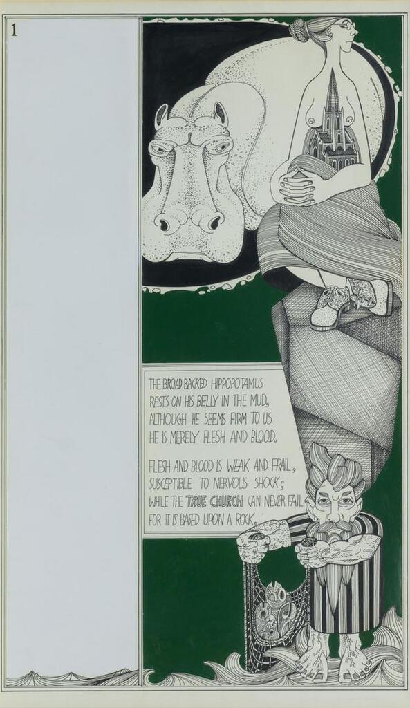 No.1 'The broad backed hippopotamus...'; No.2 'The Hippo's feeble steps may err...'; No.3 'The 'potamus can never reach...'; No.4 'At mating time the hippo's voice...'; No.5 'The hippopotamus's day...'; No.6 'I saw the 'potamus take wing...'; No.7 'He shall be washed as white as snow'