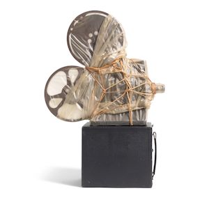 Christo (1935-2020) Wrapped Movie Projector (FUNCTION OBJECT 3) 21 1/2 x 15 x 7 1/2 in (54.6 x 38.1 x 19.1 cm)