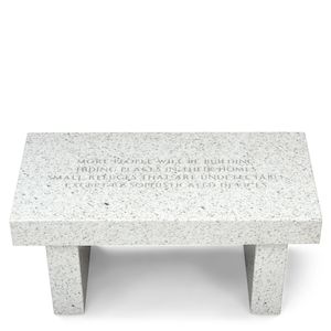 Jenny Holzer (B. 1950) The Living Series: More people will be building..., 1989 17 x 36 x 18 in (43.1 x 91.4 x 45.7 cm) (This work is number two from an edition of three.)