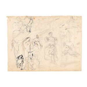 Gustave Moreau (French, 1826-1898) Academical and anatomical studies (recto and verso)