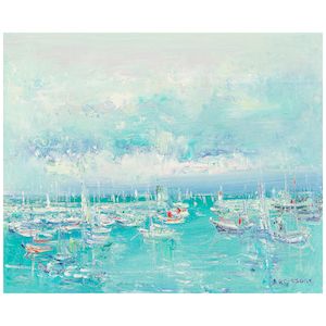 Yolande Ardissone (French, 1927-2024) Boats at Belle-Ile en Mer