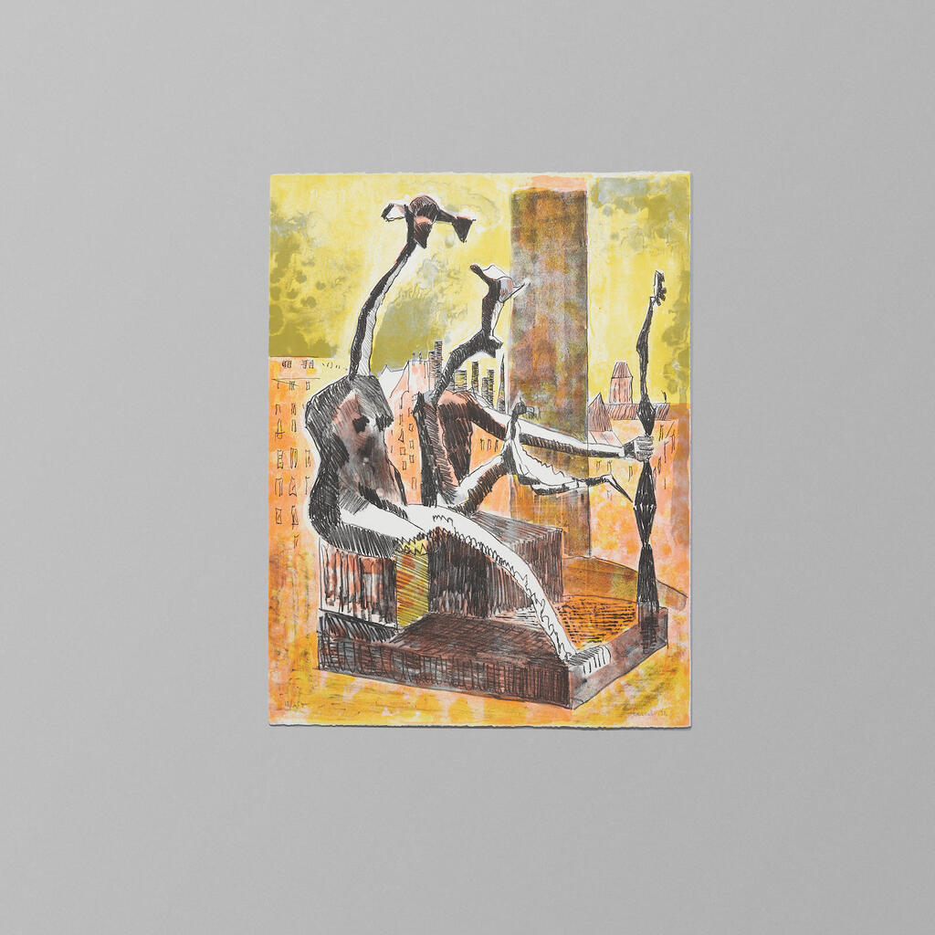 Untitled (Max Ernst on Pompidou Terrace with the Old Parisian Houses)