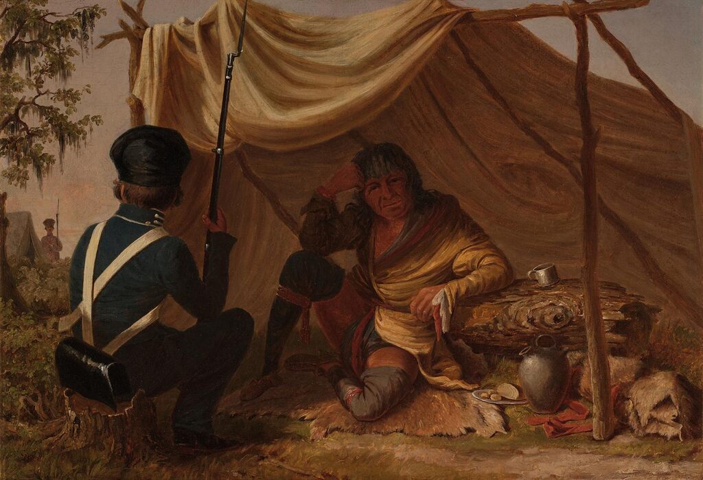 Osceola as Captive in an Open Tent, Guarded by a Sentry