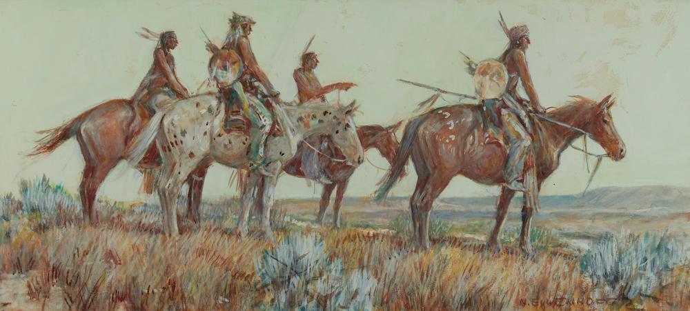Four Mounted Native American Scouts