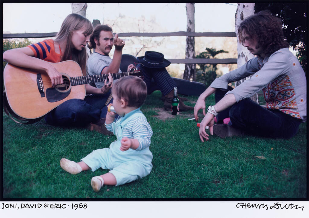 Joni Mitchell, David Crosby, and Eric Clapton