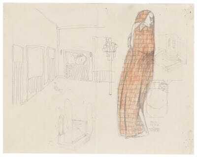Sketch for the design of the Klimt-room for the 10th Secession exhibition in 1901