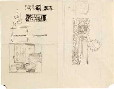 Design for the Secession frieze with further sketches on the front and back