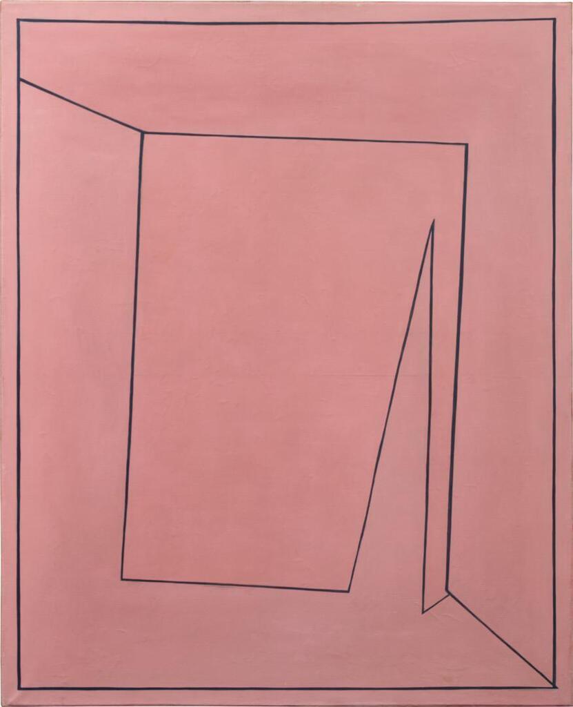 Tout rose (peinture rectangulaire représentant un carré perspectiviste qui a la rougeolle)
