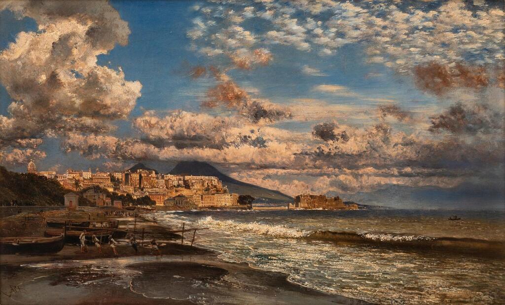 Naples, view from the Northwest over the Bay of Naples, with Vesuvius in the background