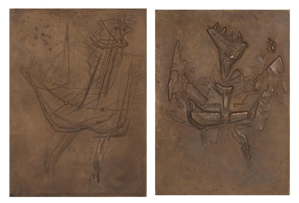 Two Cock Reliefs
