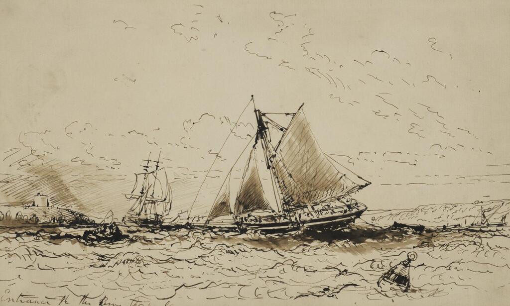 Fishing vessels at the entrance to the River Orwell, Suffolk