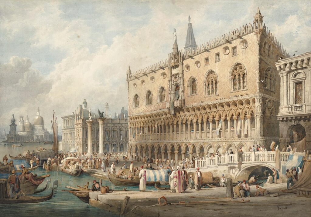 The Doge's Palace and the Grand Canal, Venice, looking west