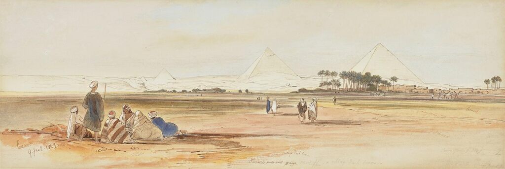 View of Cairo, with the Pyramids of Giza and the Sphinx in the distance