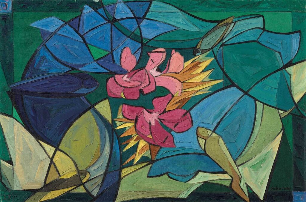 Butterflies Over Pink Blossoms