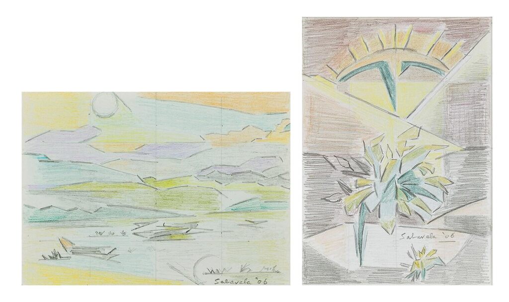Untitled (Study for Landscape); Untitled (Study for Citron Orb)