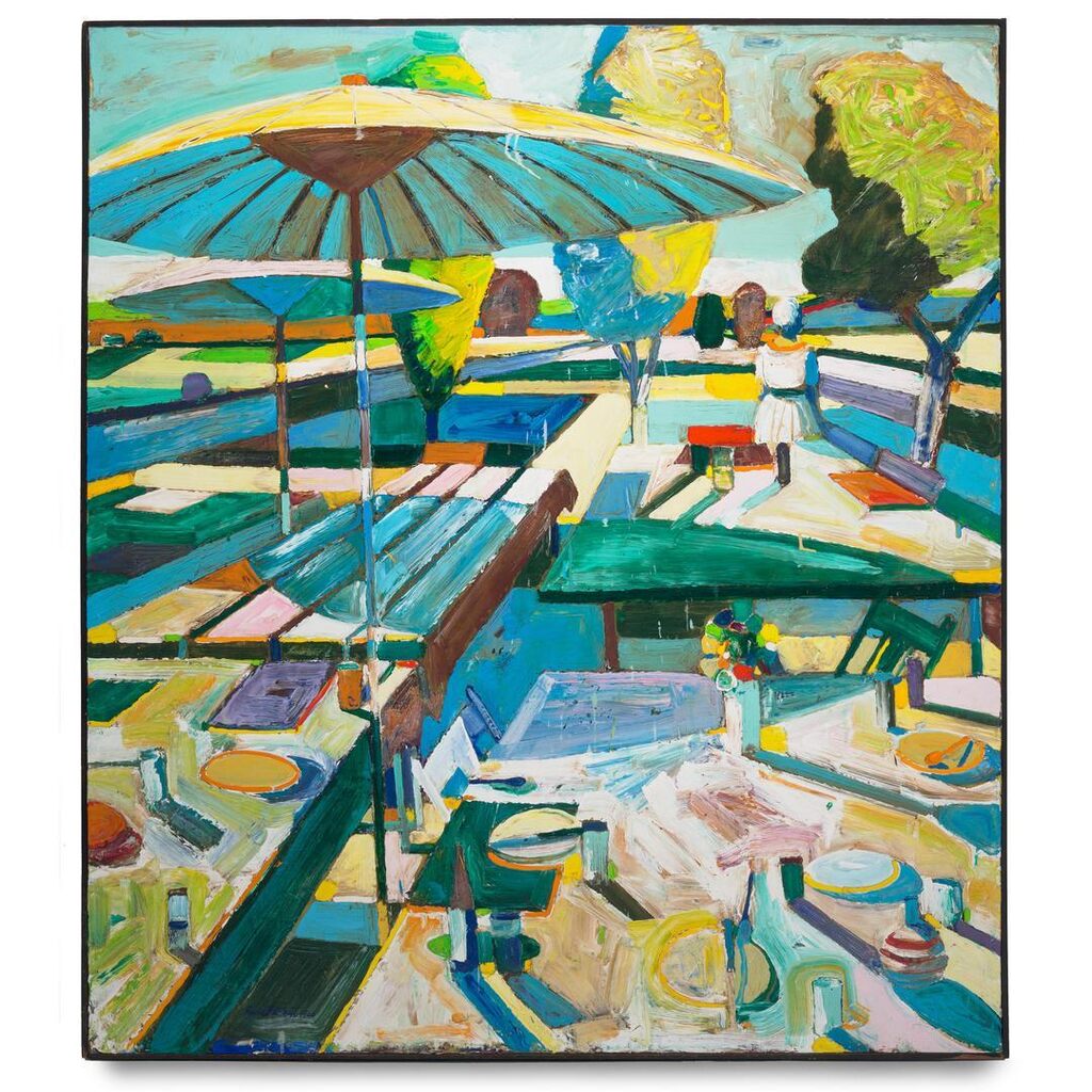 Picnic Tables with Two Parasols (September Luncheon)