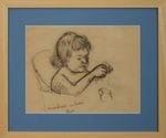 Madeleine au bain  Fusain sur papier monogrammé et titré en bas à gauche 26,5 x 34 cm Provenance : > Bayeux enchères, vente du 12 novembre 2023 - lot 229