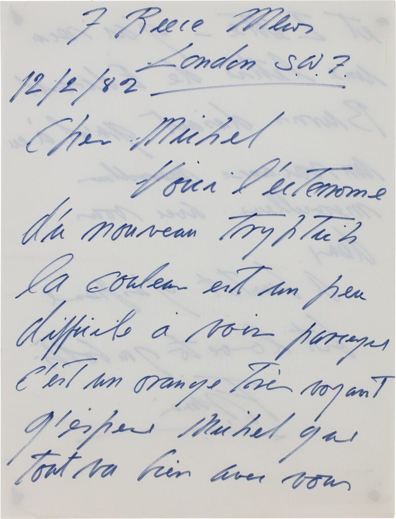 Signed autograph letter to Michel Leiris, London (Two pages)