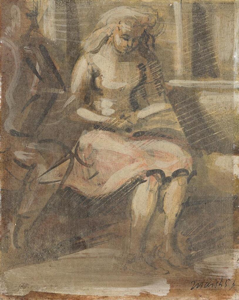 Woman Seated in a Train Car