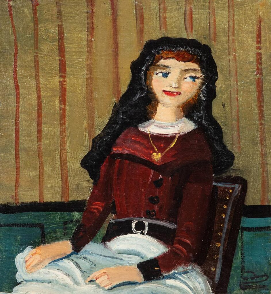 Femme assise dans un intérieur