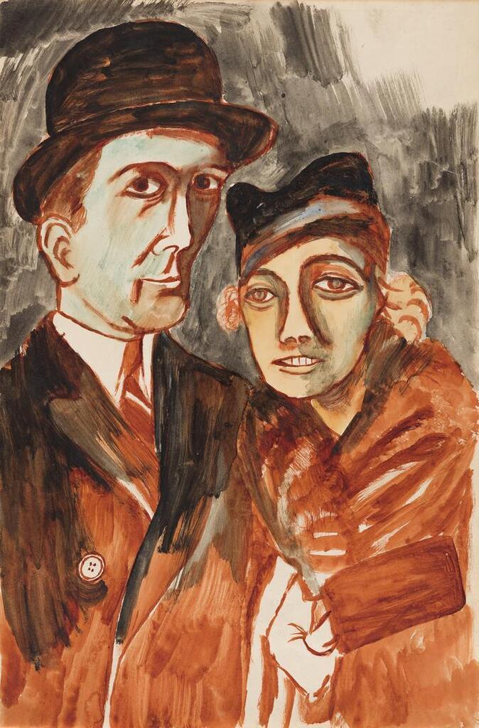 Study of Man and Woman in Hats