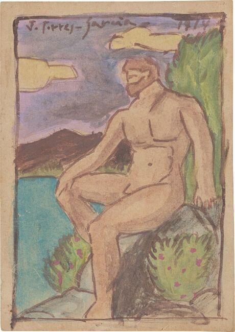 Sitting man, watching the sea