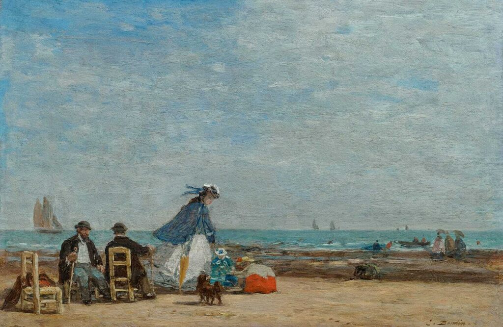 Scène de plage à Deauville