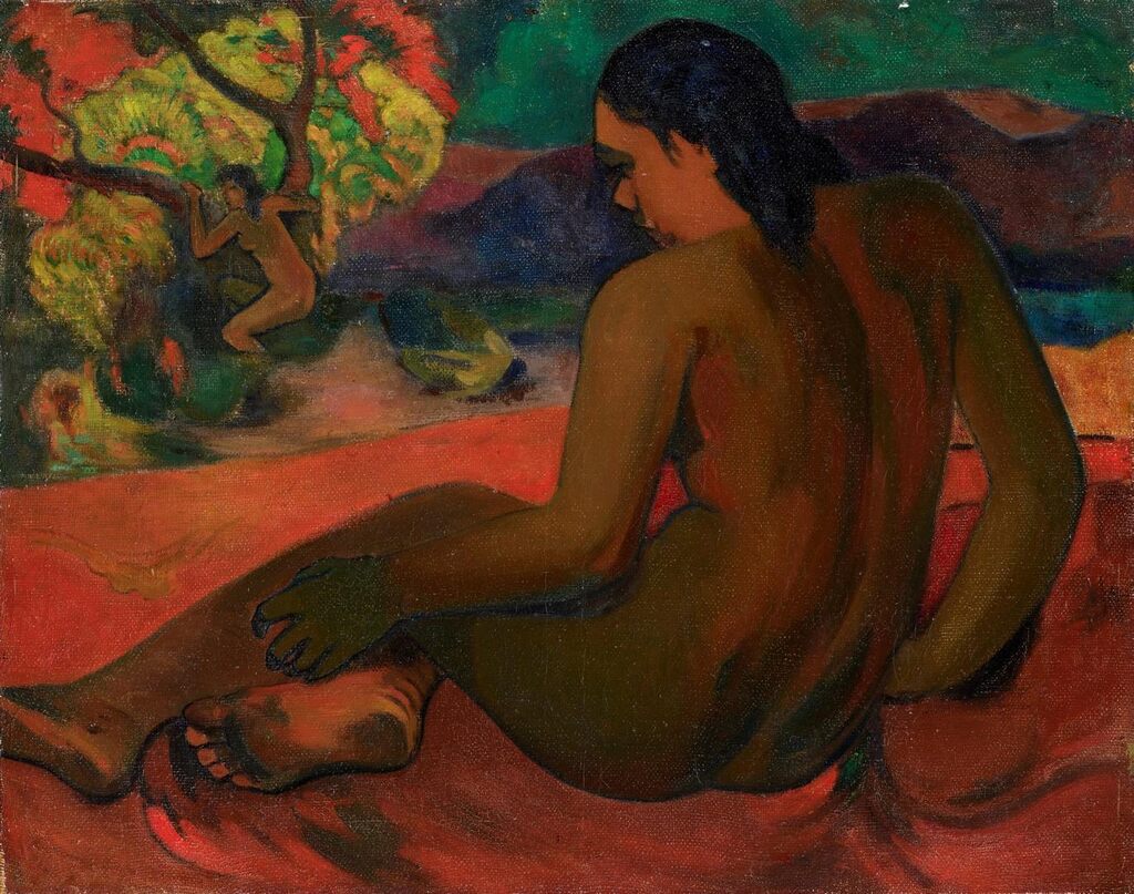 Tahitian woman, after a painting by Paul Gauguin held at the Ordrupgaard Museum in Copenhagen