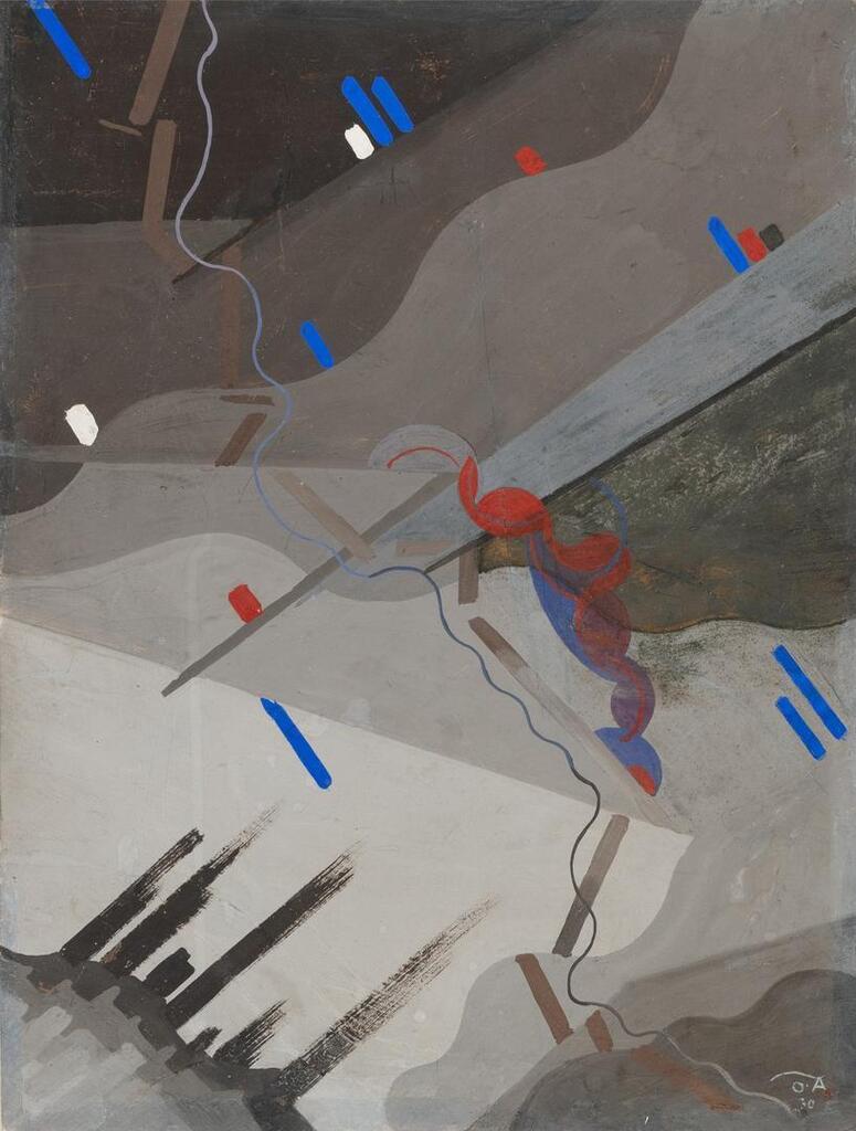 Composition sur fond gris