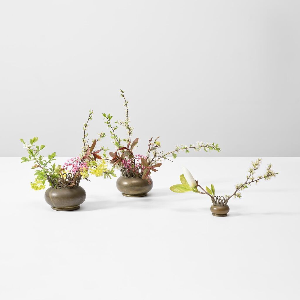 Three flower holders
