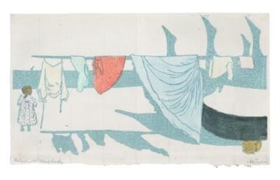 “Wäsche am Strand” (Washing on the beach)