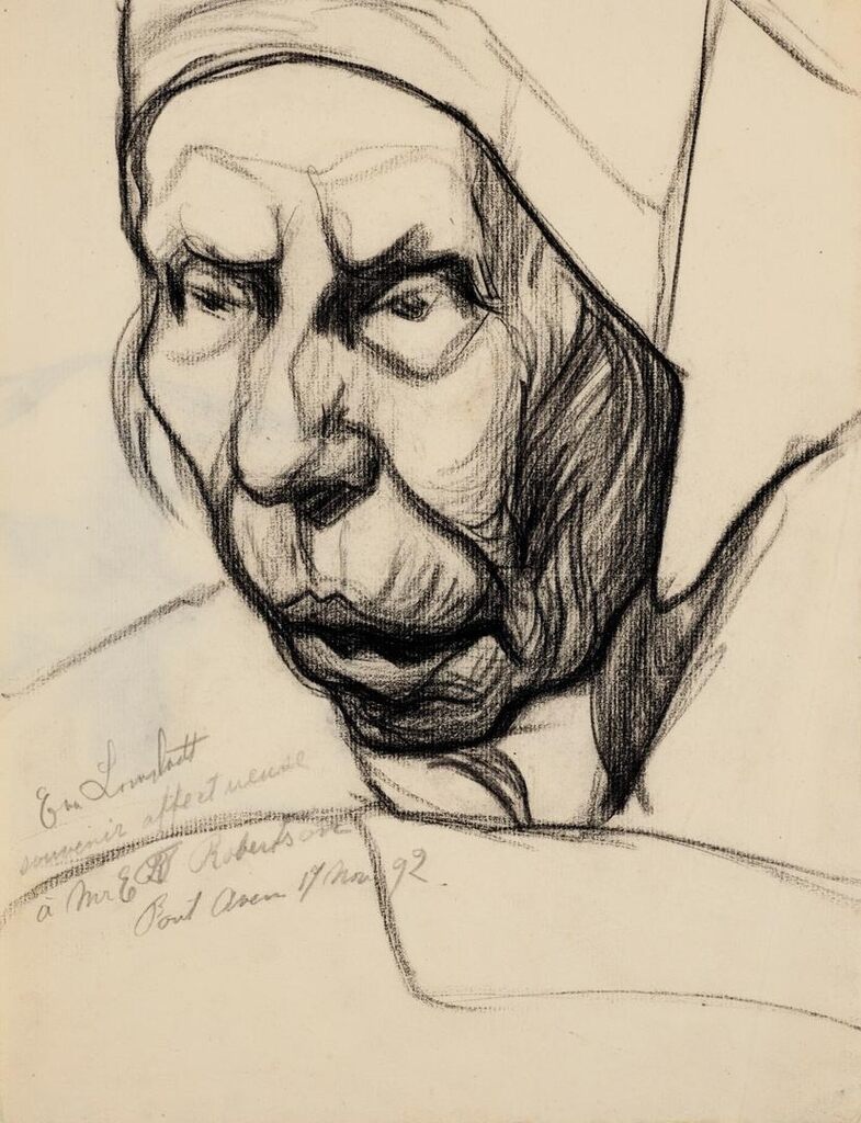 Portrait of a Breton woman (recto); Eye study (verso)